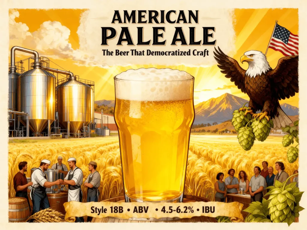 American Pale Ale en copa mostrando su color dorado característico