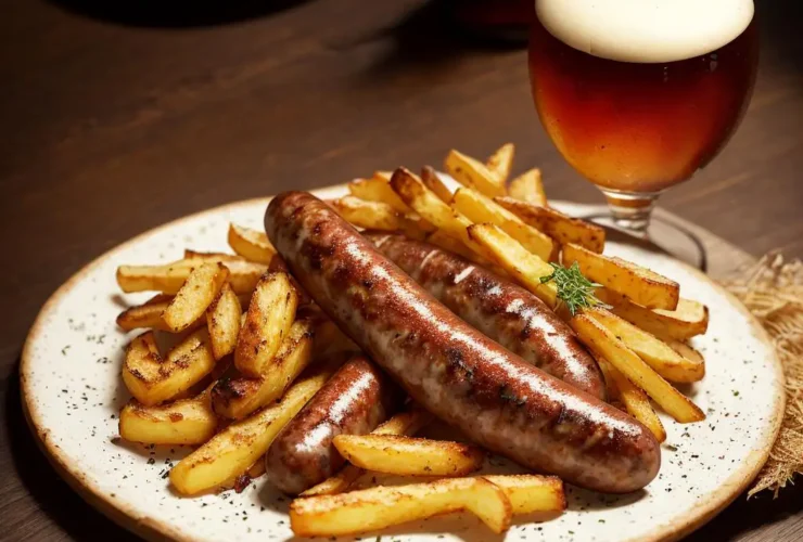 Chorizo criollo con cerveza y velouté de setas