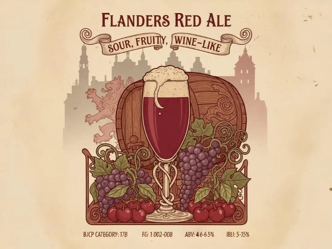 Flanders Red Ale cerveza ácida belga rojo burgundy fermentación mixta barricas roble
