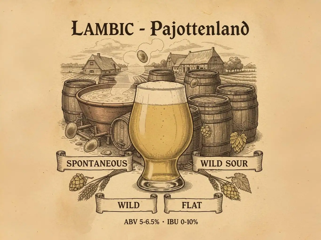 Lambic, cerveza de fermentación espontánea del Pajottenland belga
