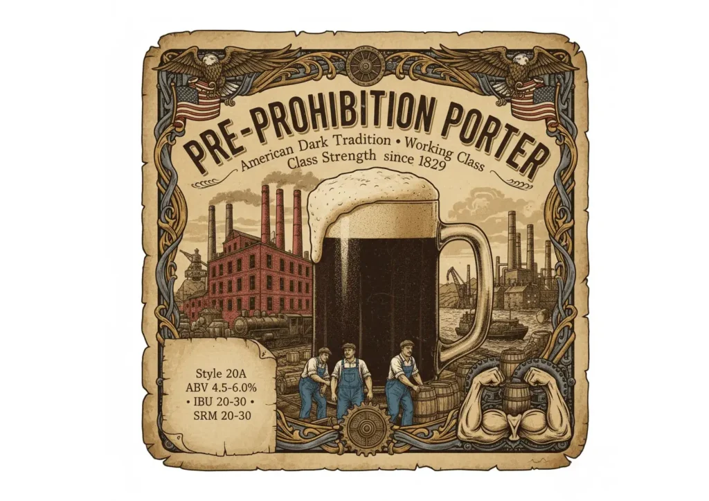 Ilustración vintage de Pre-Prohibition Porter