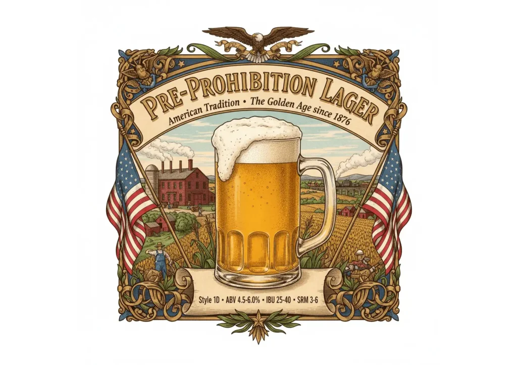 Ilustración vintage americana de Pre-Prohibition Lager