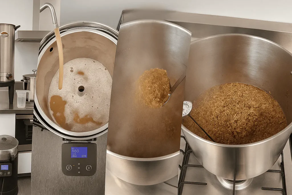 Etapas clave del proceso de decocción en la elaboración de cerveza casera