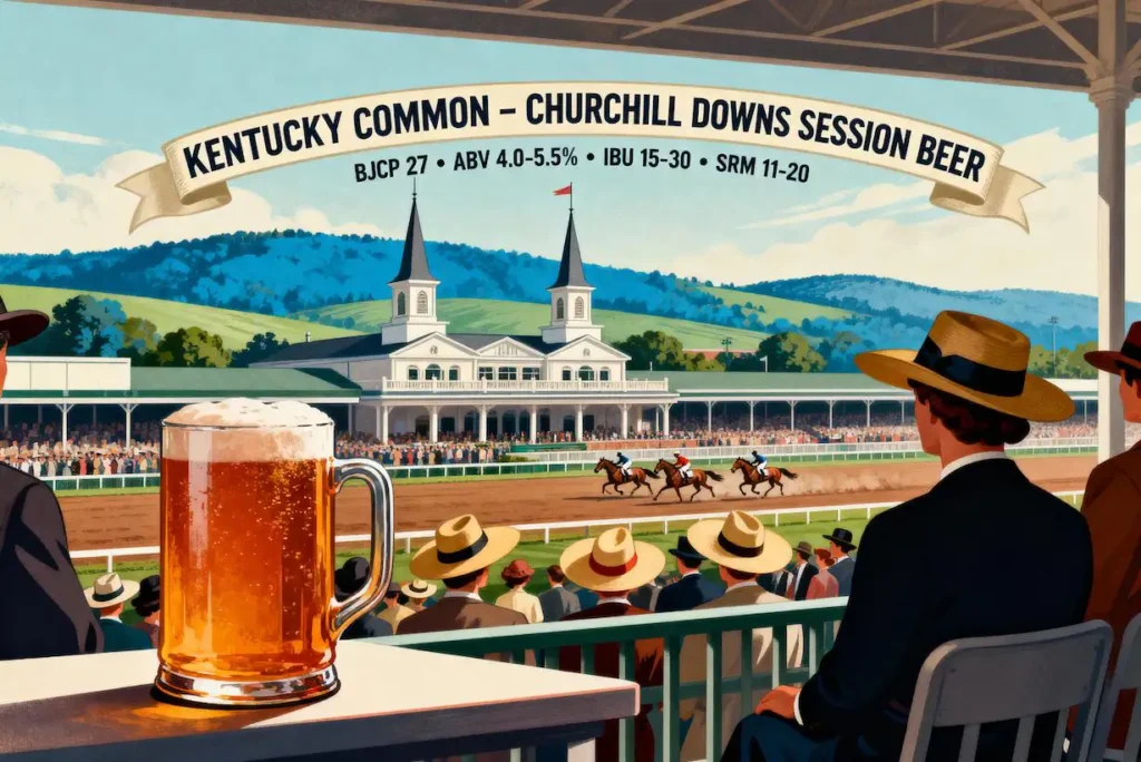 Kentucky Common en vaso pinta mostrando su color ámbar-cobrizo característico