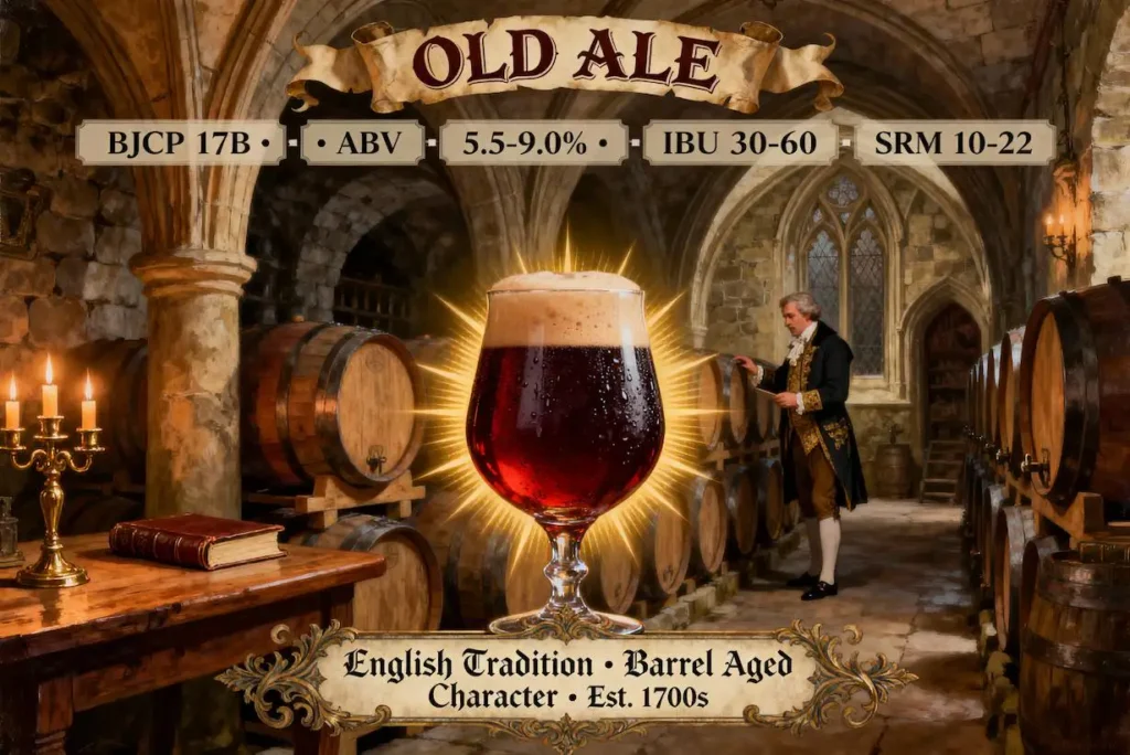 Old Ale en copa snifter mostrando su color marrón rojizo profundo característico