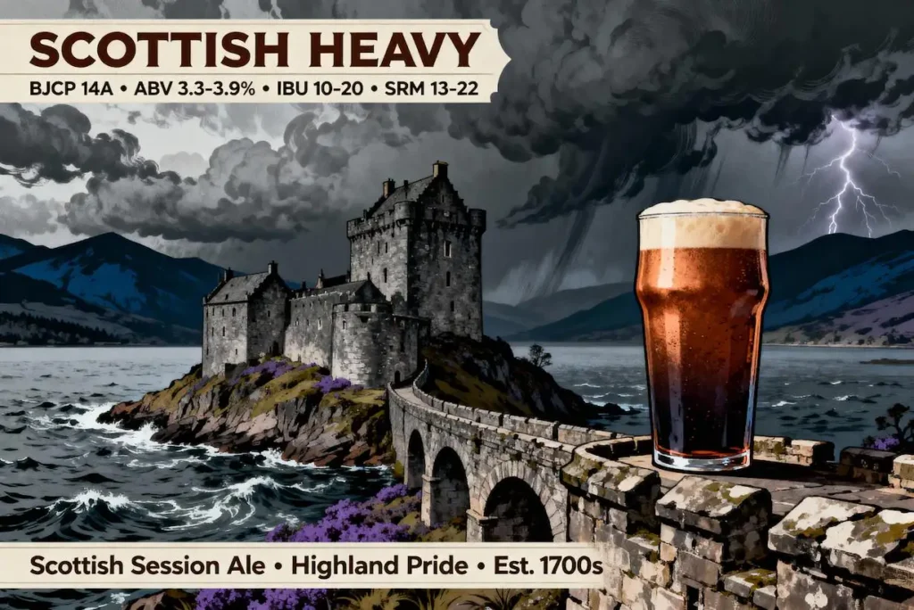 Scottish Heavy en vaso thistle mostrando su color cobrizo característico