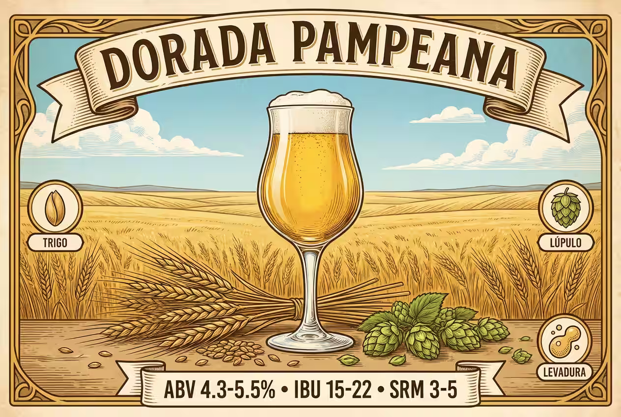 Dorada Pampeana en copa mostrando su color dorado brillante característico