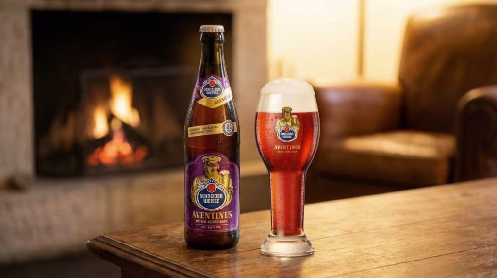 Botella de Schneider Weisse Tap 6 Aventinus Weizenbock cerveza alemana fuerte de trigo