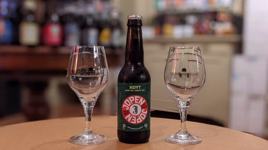 Jopen Koyt Gruit Ale Recipe 1407 botella cerveza histórica holandesa Haarlem