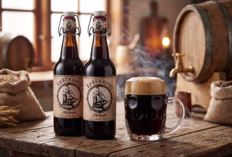 Receta casera Skibsøl cerveza porter ahumada danesa homebrewing botellas flip-top artesanales